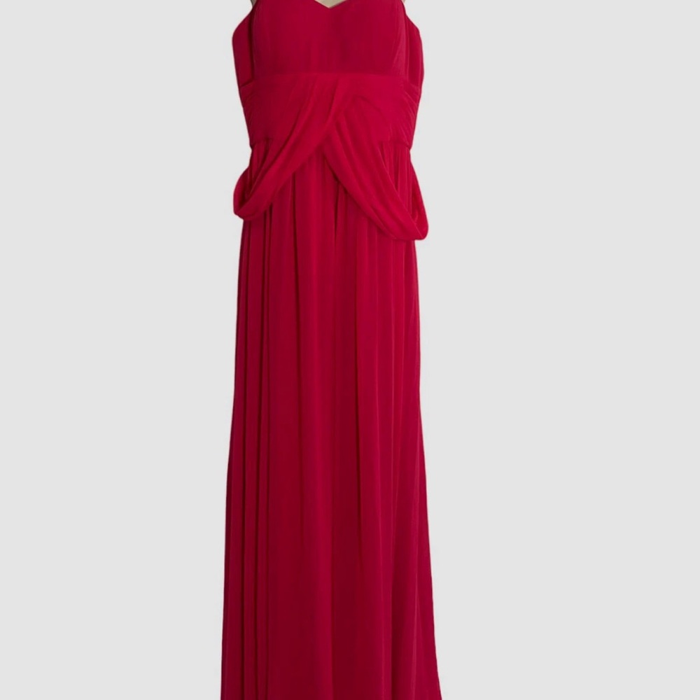 Rickie Freeman for Teri Jon pink Peplum Halter Gown